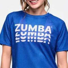 今週のみセール中♡ZUMBA 新作 タグ付き新品メッシュ 半袖 Tシャツ ブルーのサムネイル