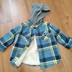 秋冬アウター80サイズ babyGap チェック柄フード付き