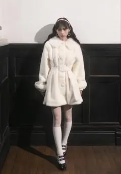 【BUBBLES】 フレアファーコート