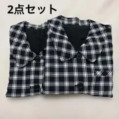 事務服 オーバーブラウス 2枚セット チェック柄 半袖 - メルカリ