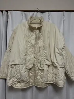 アイボリー キルティングジャケット オーバーサイズ