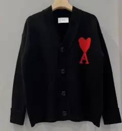 AMI PARIS ブラックニットセーター ハート 男女兼用 M