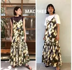 【美品✨】マカフィー　ストロークミリタリープリント キャミソールワンピース　36