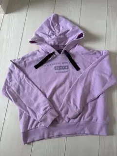 パープル フード付きパーカー XS 約130㎝