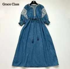 美品✨ グレースコンチネンタル 25SS ステッチカットワンピース マキシ