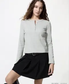 リブヘンリーネックT/長袖　Sサイズ