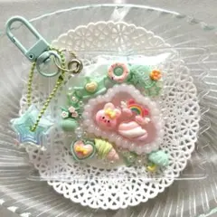 キャンディーバッグ　詰めポーチ　水色　黄緑色　ゆめかわ　うさぎ　メルヘン