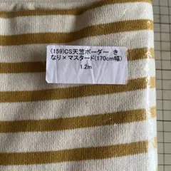 チェックアンドストライプ　ニット　ボーダー　マスタード　1.2m