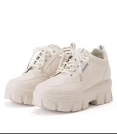 美品 Lace Ladies厚底ダットスニーカー アイボリー24cmのサムネイル