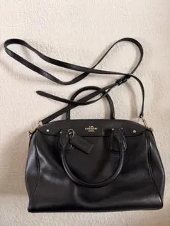 COACH ブラックレザーショルダーバッグ
