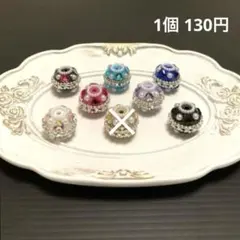 カスタムボールペン ビーズ パールとラインストー付カラフルハートファンシービーズ