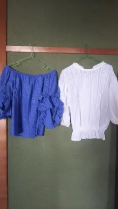 売りつくし！オフショルダーブラウス。(シースルーブラウスのおまけ付き)