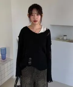 ラメロゴダメージシアーニットのサムネイル
