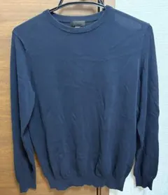 UNIVERSAL LANGUAGE ネイビー コットンニットセーター S