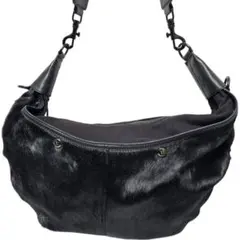 Ｙ's　ワイズ　MANDARINA 黒 レザー バッグ　ショルダー　レア　美品 Y´s ワイズ MANDARINA 黒 レザー バッグ ショルダー レア 美品