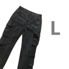カーゴパンツ L ブラック デニム 無地 ボトムス パンツ ヴィンテージ 古着