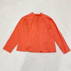 プレミアムオーダー　長袖ブラウス　オレンジ　もみじ【F】紅葉　秋冬