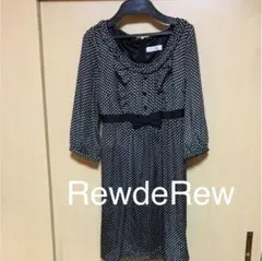 RewbeRew ドット柄リボン ワンピース