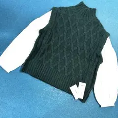 専用【新品未使用】23年モデル　ミラオーウェン　ケーブルニット　シャツ　ベスト