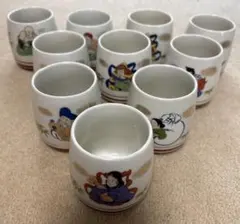 九谷焼 湯呑 10客セット 縁起物 伝統工芸 貫入 金彩 茶器 まとめ売り