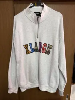 XLARGE グレー ハーフジップ トレーナー L X-LARGE