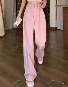 SHEIN ピンクデニム