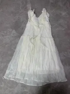 キャミワンピース ホワイト フリル付き
