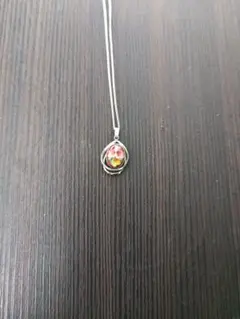 花柄ペンダント シルバーネックレス