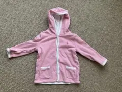 ラルフローレン/フード付き前あきピンクのストライプトレーナー