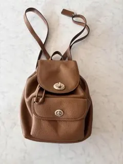COACH レザー リュック ブラウン ターンロック