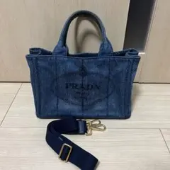 PRADA デニム ハンドバッグ フラワーモチーフ 2WAY 希少 カパナ - メルカリ