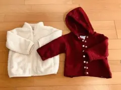 aguis b アニエスベー　赤 1歳　ユニクロ　ファーリーフリース　白