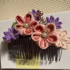 花モチーフ ヘアコーム 和装用