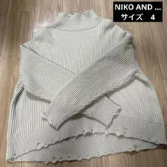 niko and...アイボリーウール混ニット サイズ4 美品　ダメージ加工