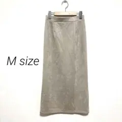 【新品】REINETTE スエード調 ロングタイトスカート M グレージュ