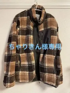Lサイズ　ボアジャケットikka アウター　フリース　チェック柄　ジャケット