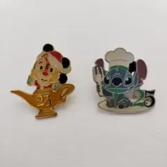 ディズニー　２５周年　ピンバッジ　デール　スティッチ 　2点セット
