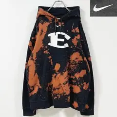3XL相当　ナイキ　スウッシュ刺繍　センタービッグプリント　ブリーチ　パーカー