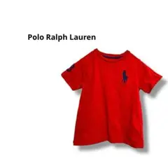 【ポロラルフローレン】半袖　カットソーキッズ　子供服　ロゴ　綿　赤　100/56