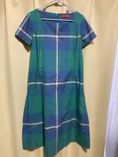 Yorkland 半袖ひざ丈ワンピース チェック柄
