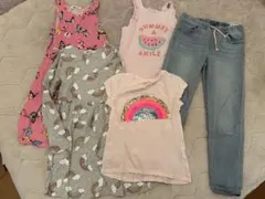 H&M エイチアンドエム ガールズ５点セット 140.150 ワンピースデニム等