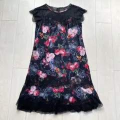 美品 ZIN KATO ジンカトウ 花柄 レース ノースリーブ ワンピースのサムネイル