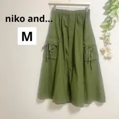 niko and... ニコアンド カーゴ フレアスカート オリーブ Mサイズ