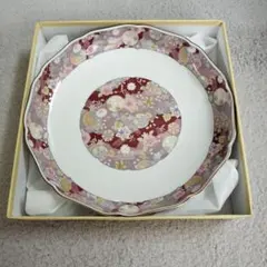 【美品】中村勘三郎監修 花柄皿 大皿 和風