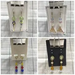 新品　4点セット　まとめ売り　エスニック民族ピアス　アジアン　個性的　ボヘミアン