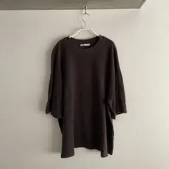 ZARA メンズ オーバーサイズ Tシャツ ダークグレーのサムネイル