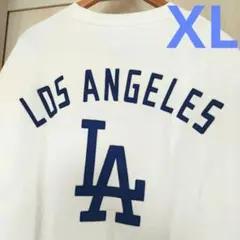 MLB　ドジャース　 トレーナー　スウェット　裏起毛　ワッペン　バックロゴ　白