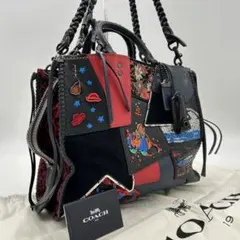 【極美品】コーチ ローグ30 グラブタンレザー パッチワーク 2way