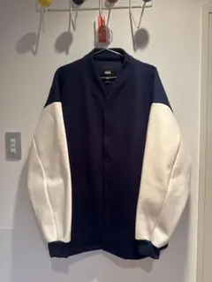 韓国限定【日本未発売】VANS ネイビー ホワイト ノーカラー スタジャン