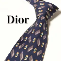 【美品】 Dior ディオール ブルー系 ネイビー系 ネクタイ